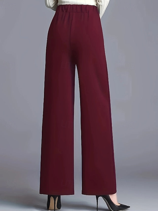 Women's Wide Leg Chinos Streetwear Casual Full Length