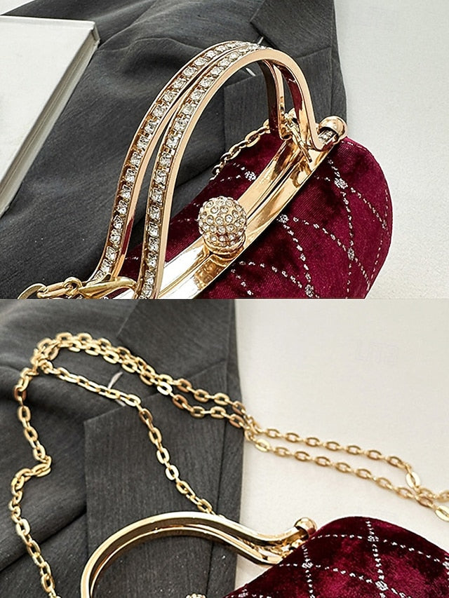 - Accents Quilted Diamond Velvet Women's Purse Evening with