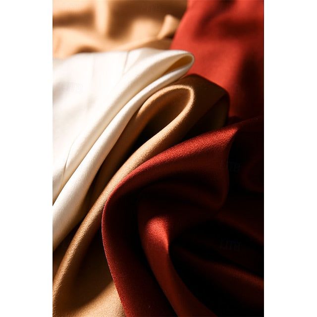 Buttons Top Shirt Women's Plain Satin Silk Elegant
