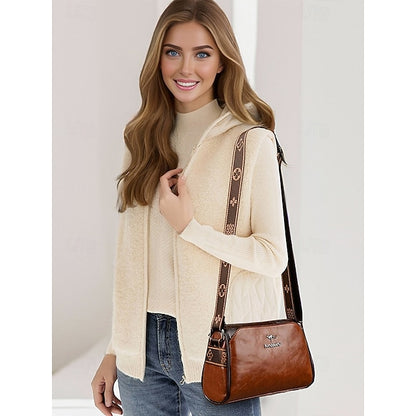 Crossbody Vintage Shoulder Bag – Women's Faux Leather