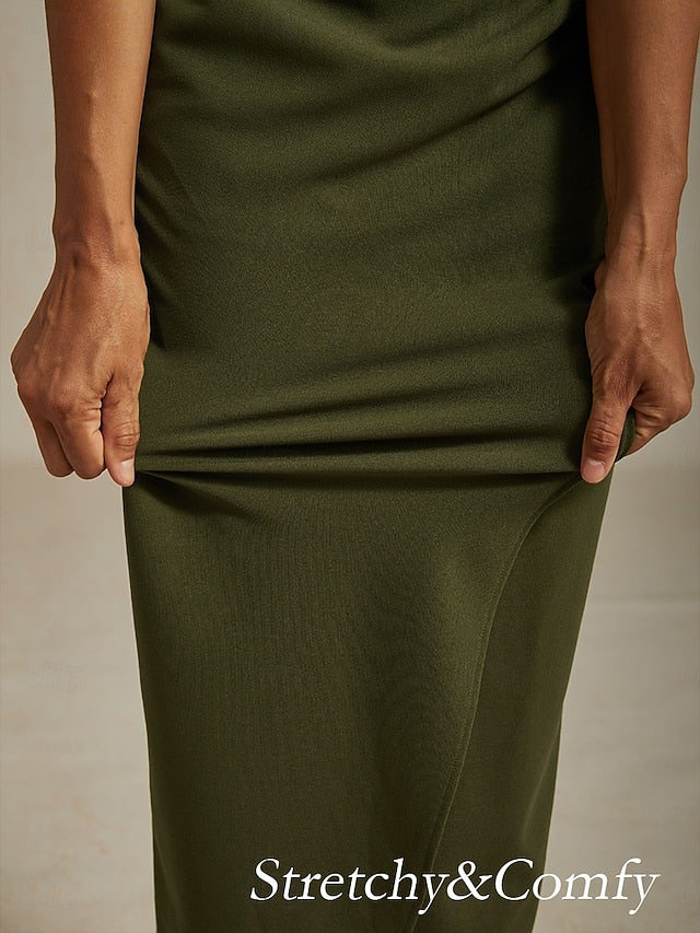 Women's Maxi Dress Sheath Dress Elegant Regular Fit Solid