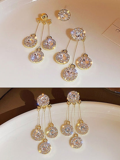 Sparkling Women for Dangle Earrings Elegant Crystal –