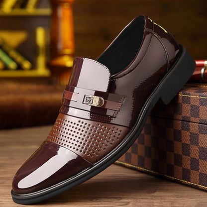Loafers with Brown Faux Men's Leather Patent