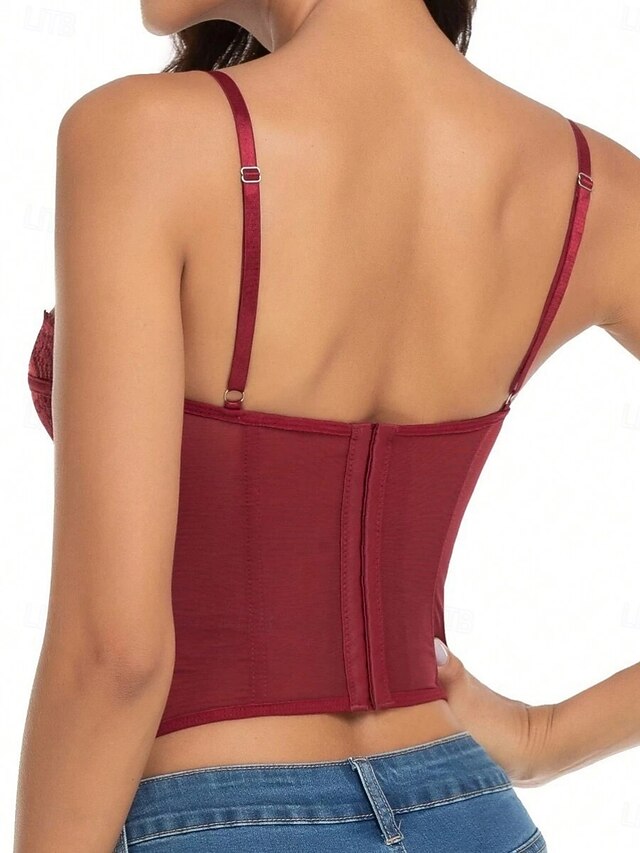 Sexy Plain Camisole Blouse Lace Top Tank Women's Stylish