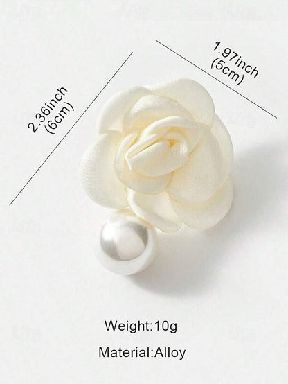 Pearl with Earrings Women's Faux Elegant Flower Drop Stud