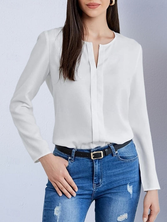 Women's Shirt Satin Shirt Casual Shirt Plain Vintage