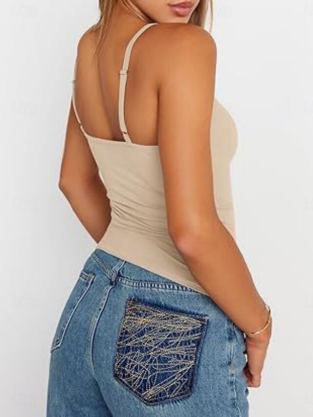 Women's Tank Top Sleeveless Shirt Tee Top Solid Color