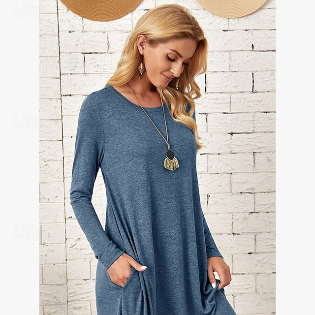 Women's Midi Dress T Shirt Dress Tee Dress Shift Dress