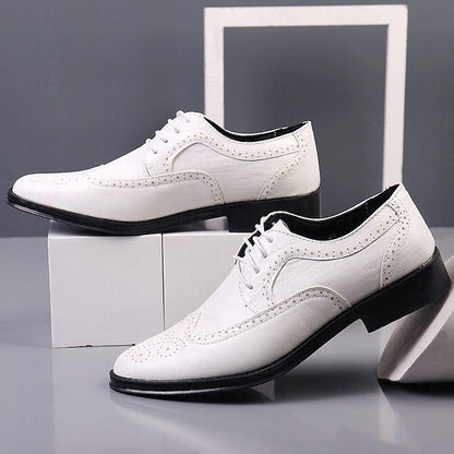 Formal Brogue - Men's White Oxford Shoes Classic