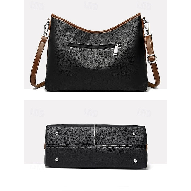 Bag Brown Hobo Leather Faux with Accents Green