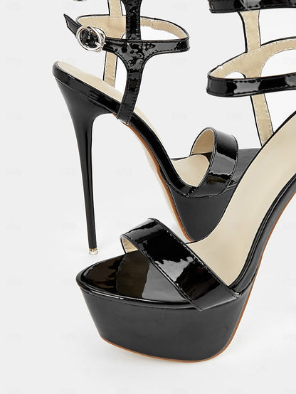 Heels High Leather Platform Women's Patent Stiletto –