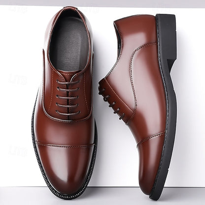 Shoes Cap-Toe – Oxford Design Classic Men's Brown