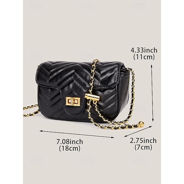 Leather Bag Women's White Crossbody with Gold Elegant Chain