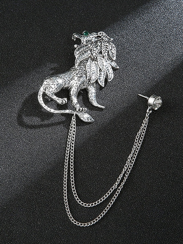 Christmas Men's with Brooch Lapel Deer Pin