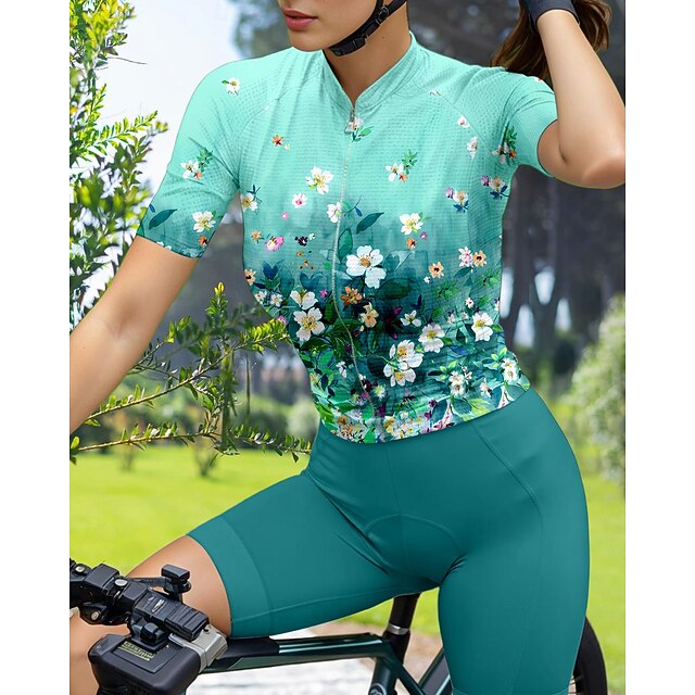 Women's Cycling Jersey Graphic Gradient Floral Botanical
