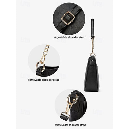 Bag Shoulder Leather Women's Chain Brown Gold Faux with