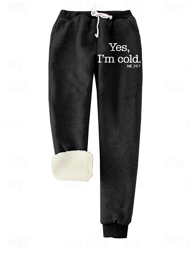 Women's Sweatpants Fleece Pants Down Pants Vacation Vintage