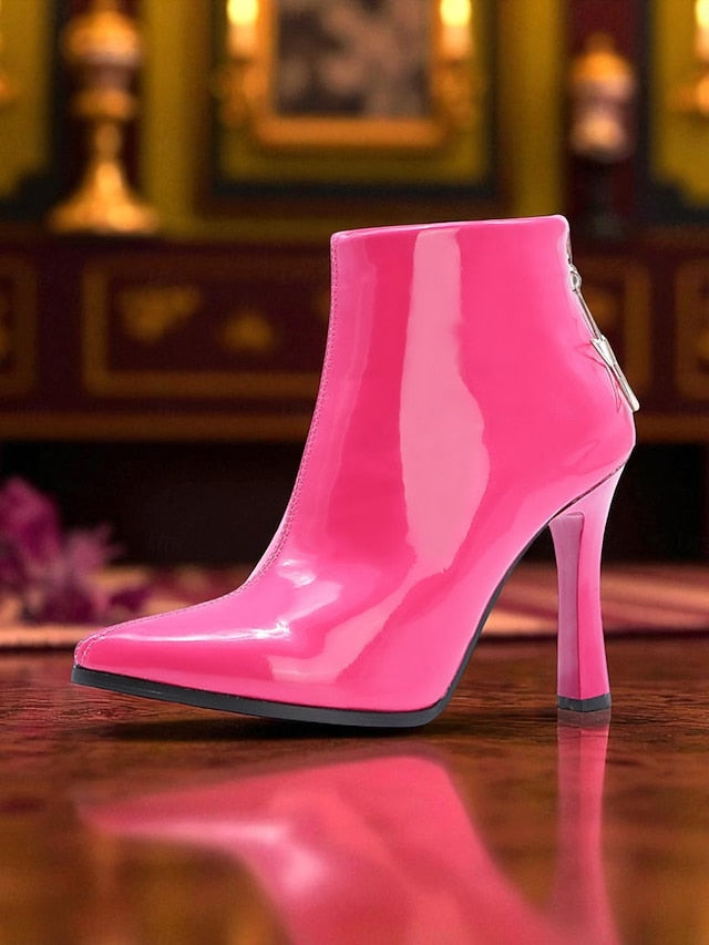 Heel with Boots Ankle Lining Faux Women's Stiletto Fur Gold