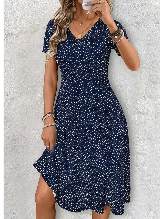 Women's Midi Dress T Shirt Dress Tee Dress Sundress A Line