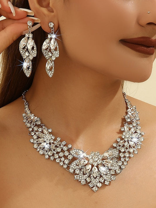 Elegant Green Statement Set – Jewelry Crystal Necklace