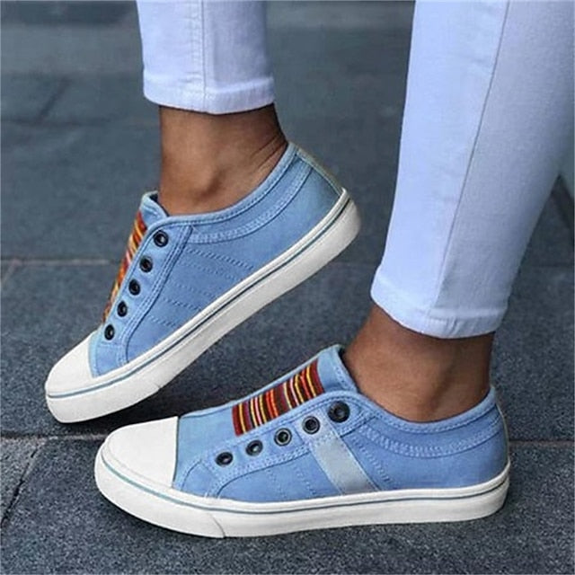 Women's Casual Slip-On Canvas Sneakers – Lightweight and