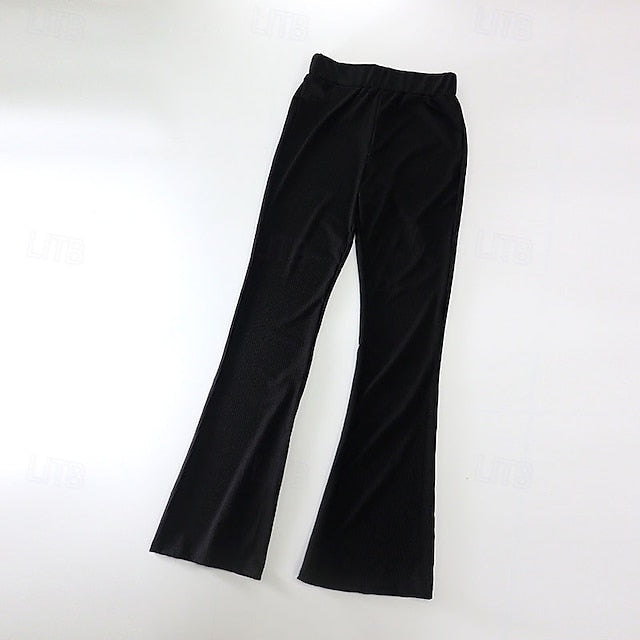 Women's Bell Bottom Chinos Streetwear Casual Full Length