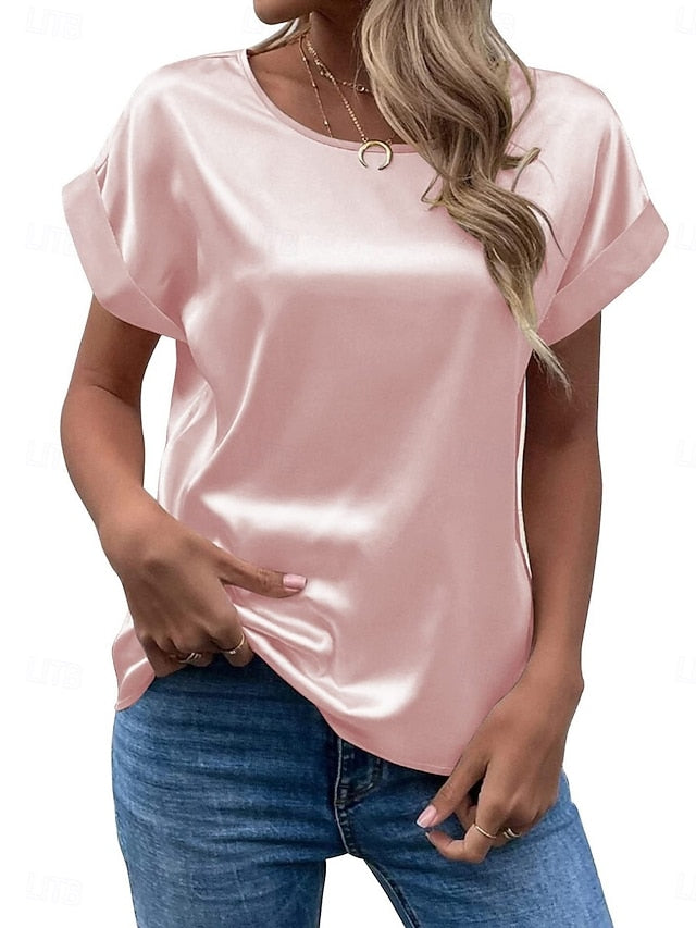 Women's T Shirt Plain Fashion Basic Modern Short Sleeve