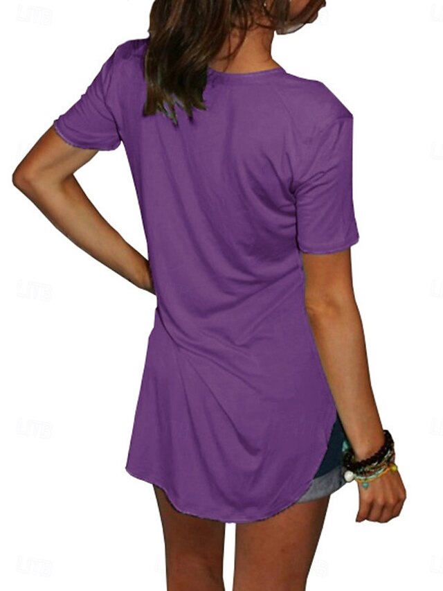 Women's T Shirt Tee Top Solid Color Fashion Basic Classic