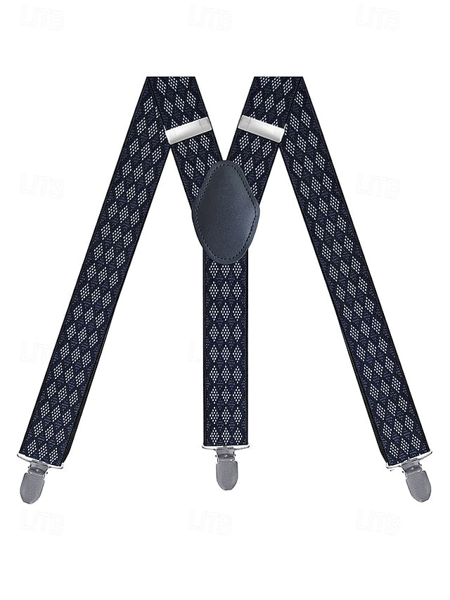 Clip-On Men's Classic Suspenders Pattern Argyle –