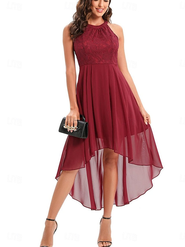 Women's Midi Dress Chiffon Dress A Line Dress Elegant