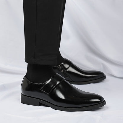 Leather Business Shoes Men's Slip-On Loafers Brown