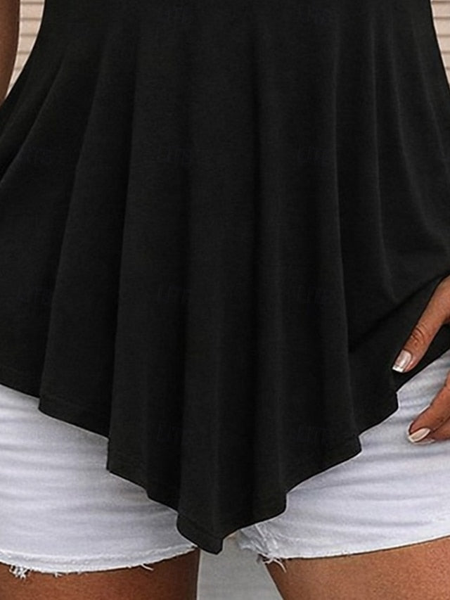 Women's T Shirt Lace Tops Tee Top Lace Patchwork Plain