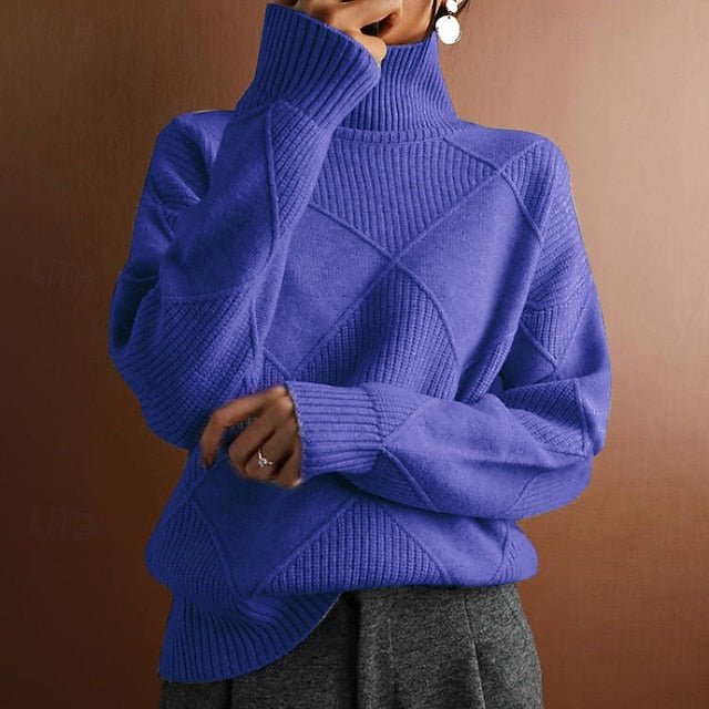 Women's Sweater Pullover Elegant Streetwear Solid Color