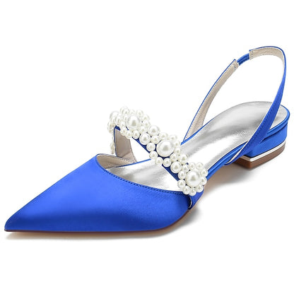 White Pearl Women's Satin with Elegant Shoes