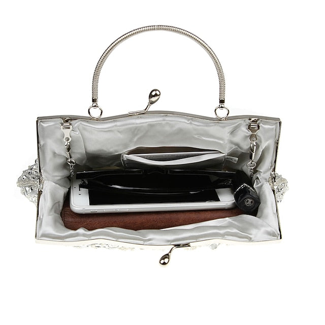 Beaded Evening White Clutch – Purse Vintage Women's