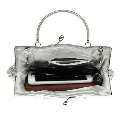 Beaded Evening White Clutch – Purse Vintage Women's