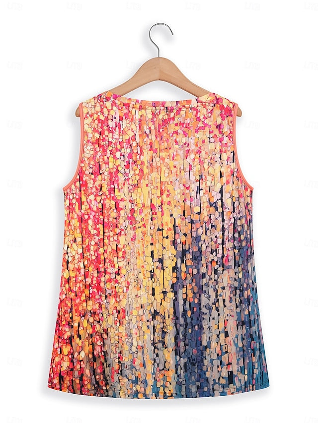 Women's Camisole Tank Top Mosaic Stained Glass Print
