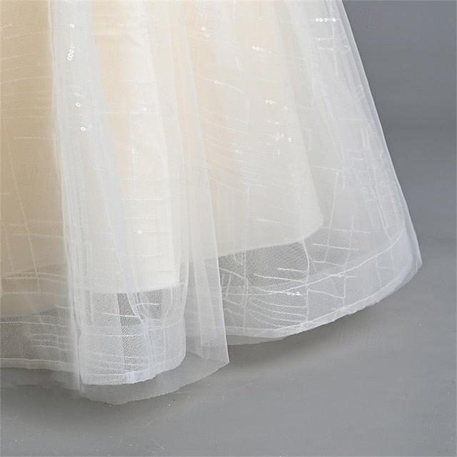 Party Color Girls' Girl Kids Dress Flower Solid