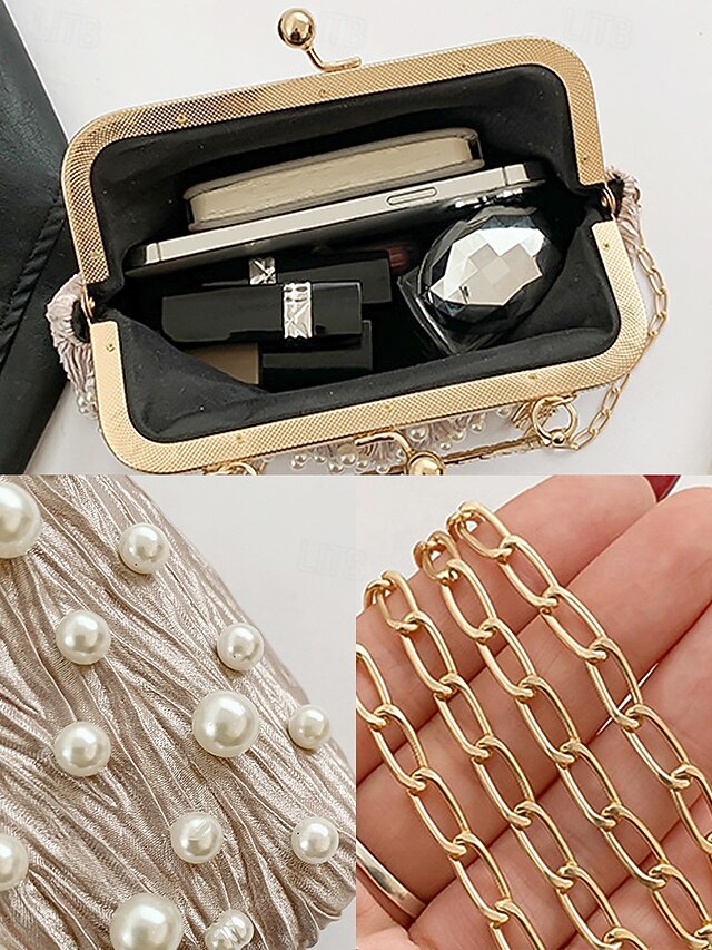 Elegant Vintage Bag – Beaded Evening Clutch Pearl Women's