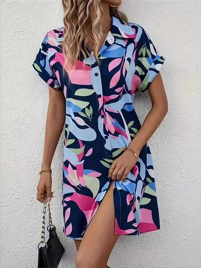 Women's Shirt Dress Casual Dress Mini Dress Date Vacation