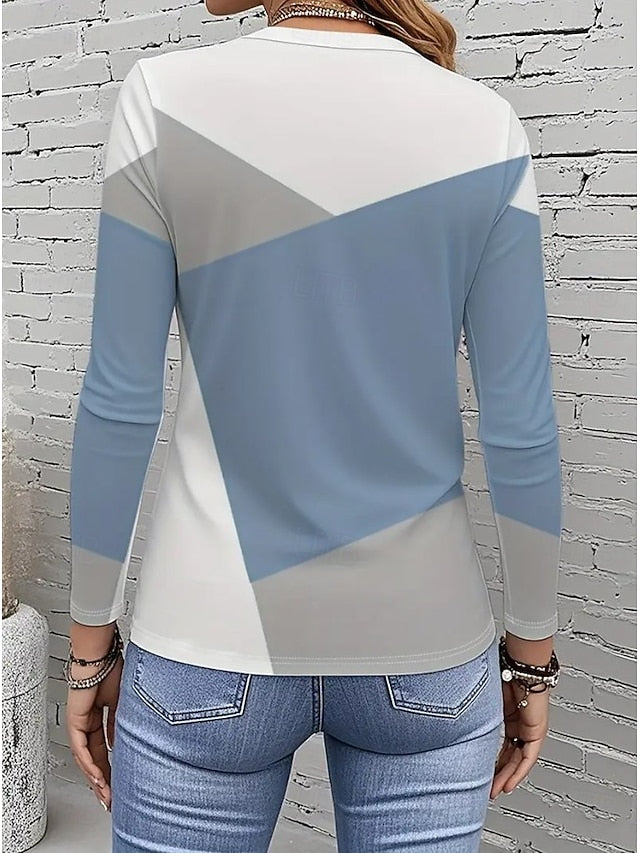 Women's T shirt Long Sleeve Crew Neck Long Sleeve Tunic