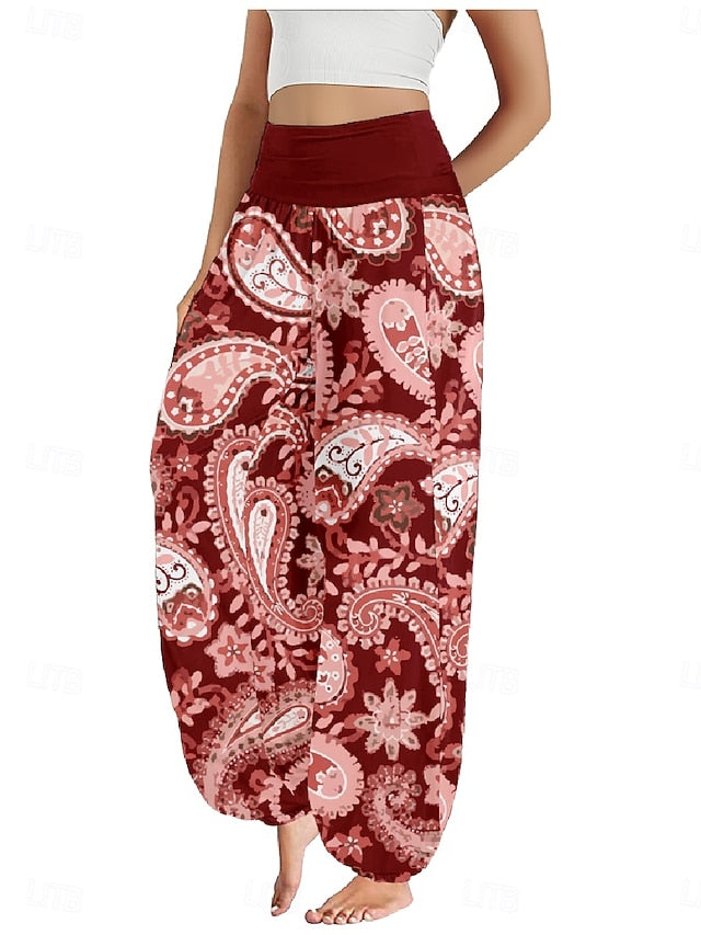 Women's Linen-Inspired Pants Wide Leg Pants Trousers Ethnic