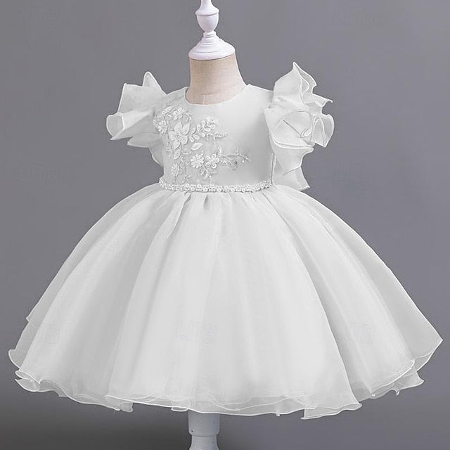 Kids Party Sequin Sleeveless Floral Wedding Dress Girls'