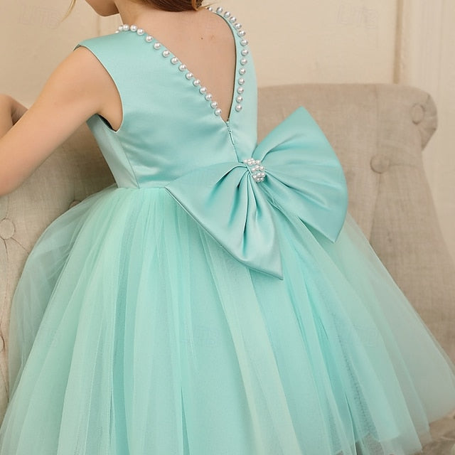 Wedding Dress Sleeveless Color Party Kids Girls' Solid