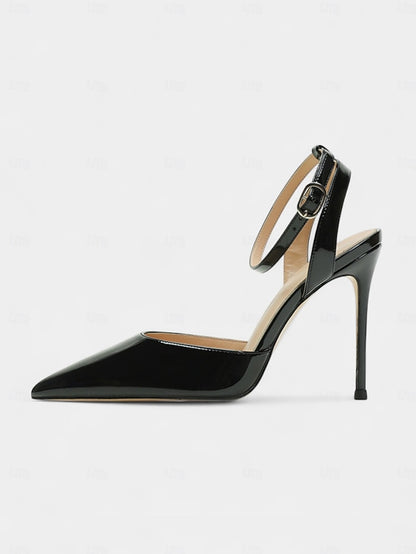 - Slingback Leather Stiletto Women's Nude Heels Patent
