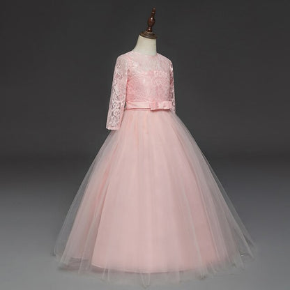 3-13 Lace Years Flower Prom Girl Dress Kids Princess