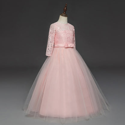 Kids Flower Prom Dress Girl Lace Years Princess 3-13