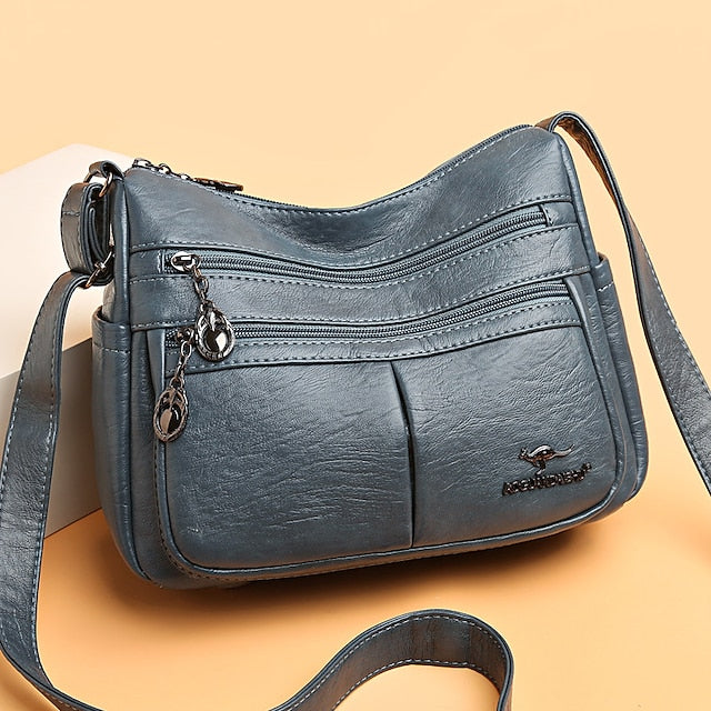 Faux Leather Women's Shoulder Multi-Pocket - Crossbody Bag
