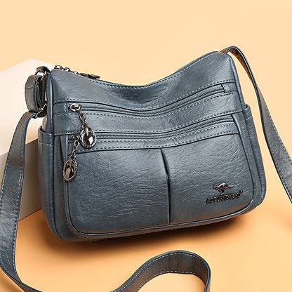 Bag Faux Crossbody Leather - Women's Shoulder Multi-Pocket