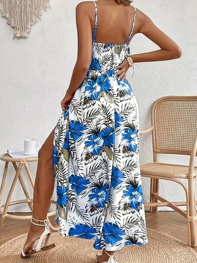 Women's Midi Dress Floral Dress Summer Dress Slip Dress